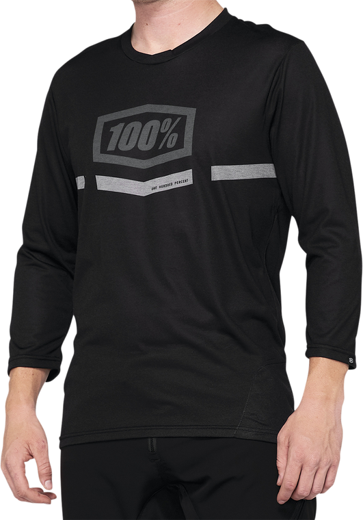 100% - Airmatic 3/4 Sleeve Jersey - Black - XL - Airmatic 3/4 Sleeve Jersey - 40018-00003