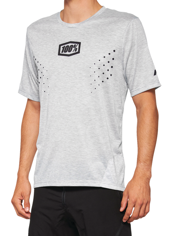 100% - Airmatic Mesh Jersey - Short-Sleeve - Gray - Large - Airmatic Mesh Jersey - 40016-00007