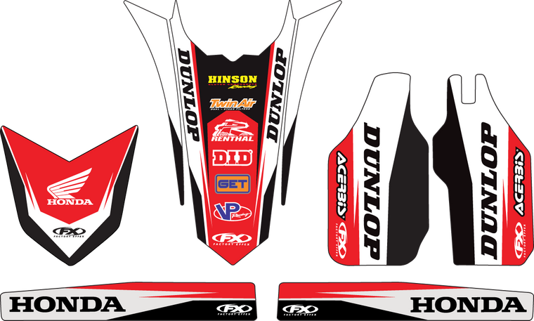 Factory Effex - Trim Kit Graphic - Honda - Trim Kit Graphics  Honda Racing - 17-50302