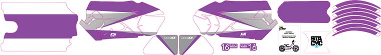 D'cor Visuals - STACYC Stability Cycle Graphic Kit - 12" & 16" - Purple - STACYC Stability Cycle Graphics Kit - 10-80-208 D'cor Visuals - STACYC Stability Cycle Graphic Kit - 12" & 16" - Purple - STACYC Stability Cycle Graphics Kit - 10-80-208