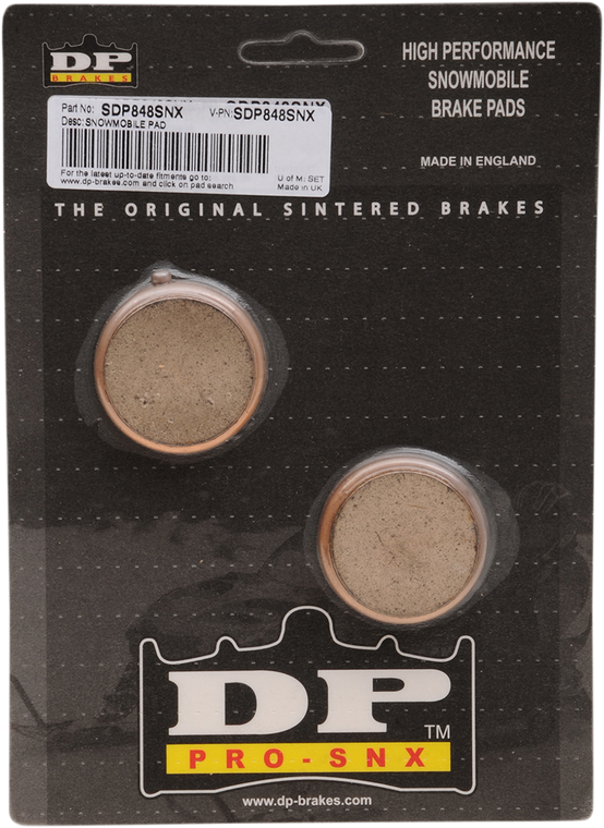 Dp Brakes - HH+ Brake Pads - SDP848NX - SDP Pro-SNX HH+ Sintered Brake Pads - SDP848SNX Dp Brakes - HH+ Brake Pads - SDP848NX - SDP Pro-SNX HH+ Sintered Brake Pads - SDP848SNX