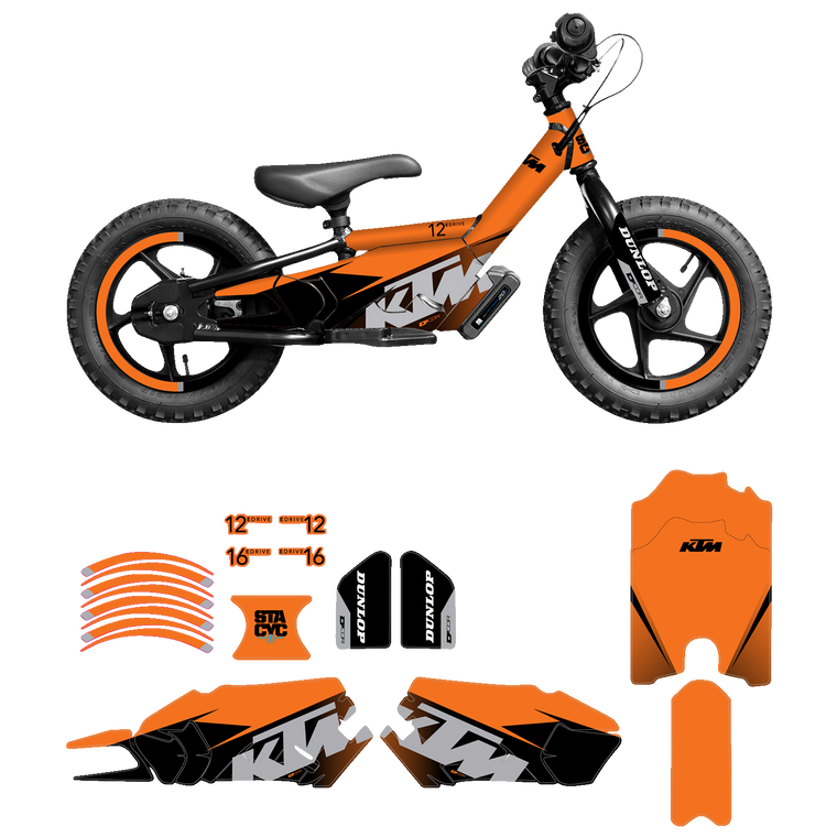 D'cor Visuals - STACYC Stability Cycle Graphic Kit - 12" & 16" - KTM - STACYC Stability Cycle Graphics Kit - 10-80-205