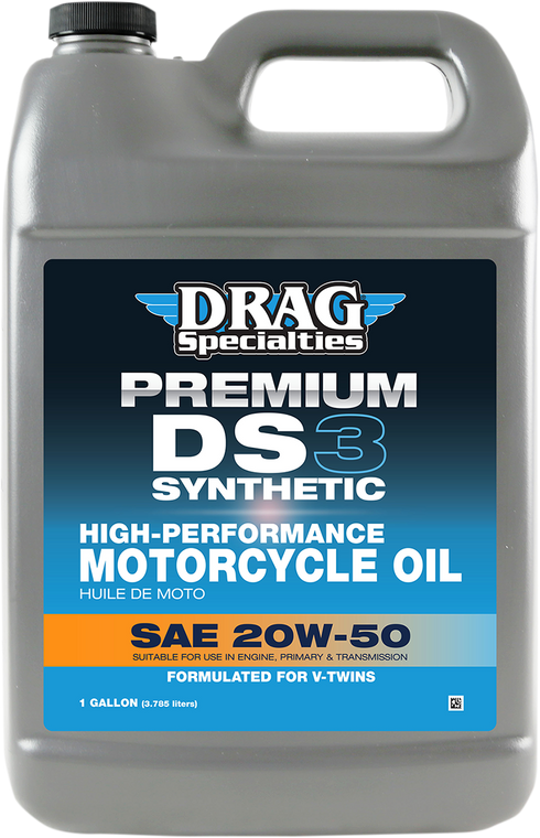 Drag Specialties Oil - DS3 Synthetic Engine Oil - 20W-50 - 1 U.S. gal - DS3 Premium Full Synthetic 20W-50 Motorcycle Oil - 198927