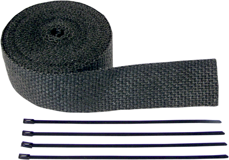 Cycle Performance Prod. - Exhaust Wrap Kit - Black - 2x25 - Fiberglass Exhaust Wrap Kit - CPP/9042B