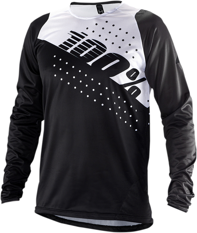 100% - R-Core Long-Sleeve Jersey - Black/White - Medium - R-Core Long-Sleeve Jersey - 40005-00011