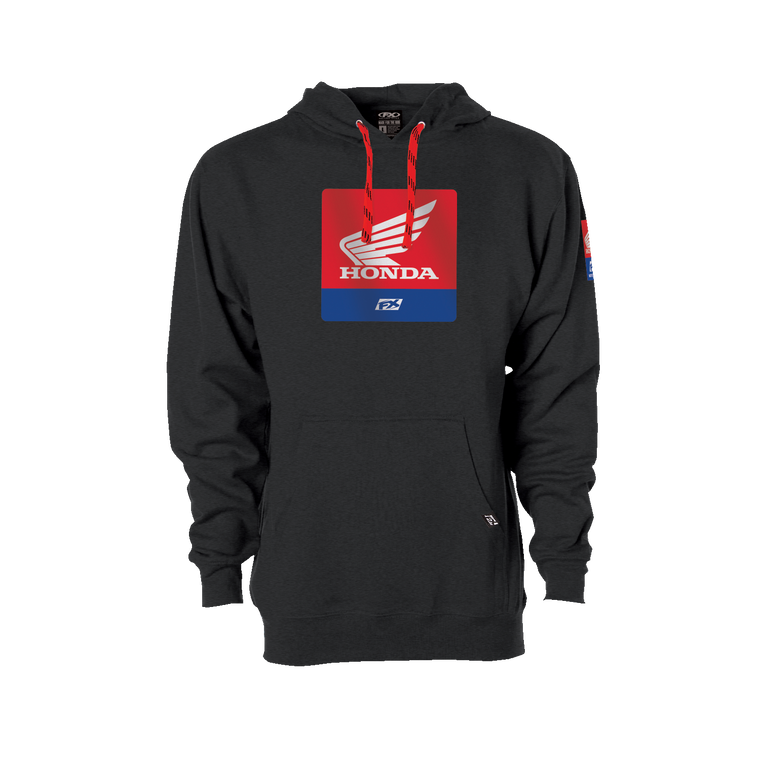 Factory Effex - Honda Boxer Pullover Hoodie - Heather Charcoal - Large - Honda Boxer Pullover Hoodie - 26-88304