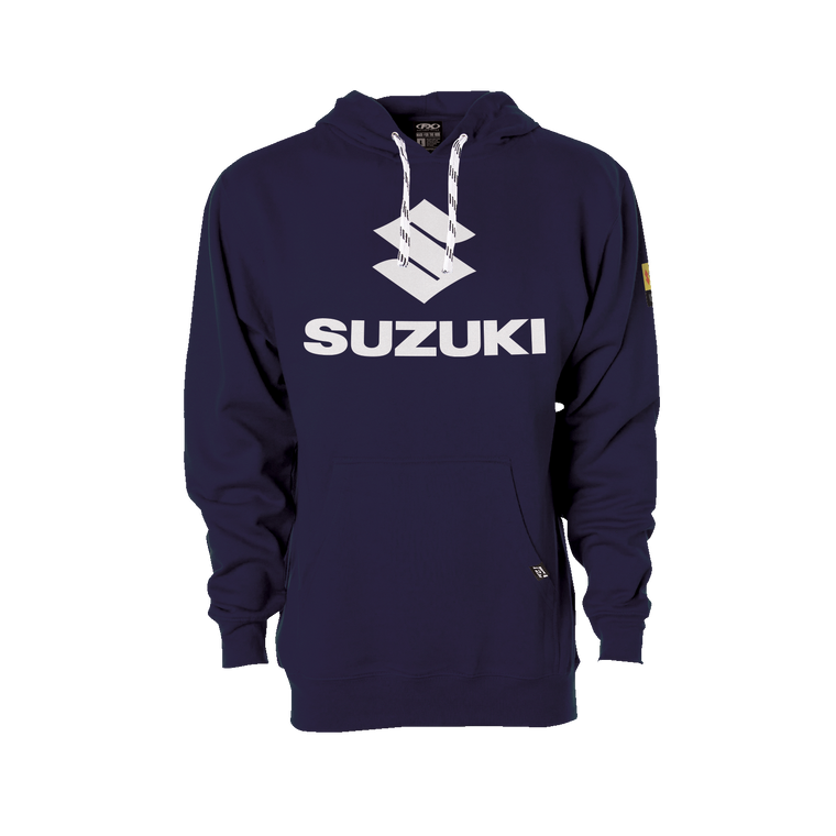 Factory Effex - Suzuki Vertical Pullover Hoodie - Navy -  Medium - Suzuki Vertical Pullover Hoodie - 26-88402