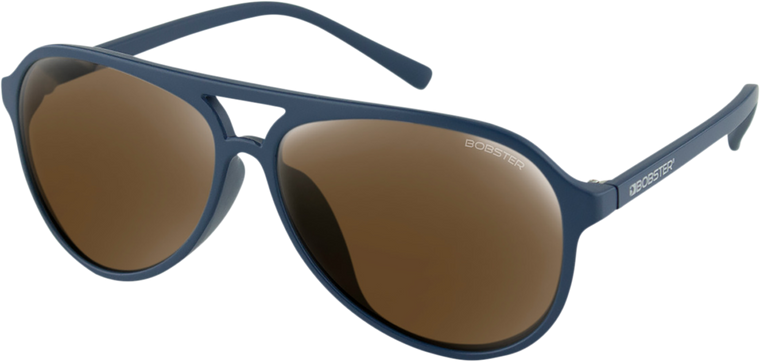 Bobster - Maverick Sunglasses - Matte Navy - Brown HD Silver Mirror - Maverick Sunglasses - BMAV103HD