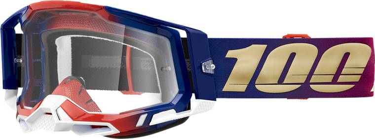 100% - Racecraft 2 Goggles - United - Clear - Racecraft 2 Goggles - United - Clear - 50009-00009 100% - Racecraft 2 Goggles - United - Clear - Racecraft 2 Goggles - United - Clear - 50009-00009