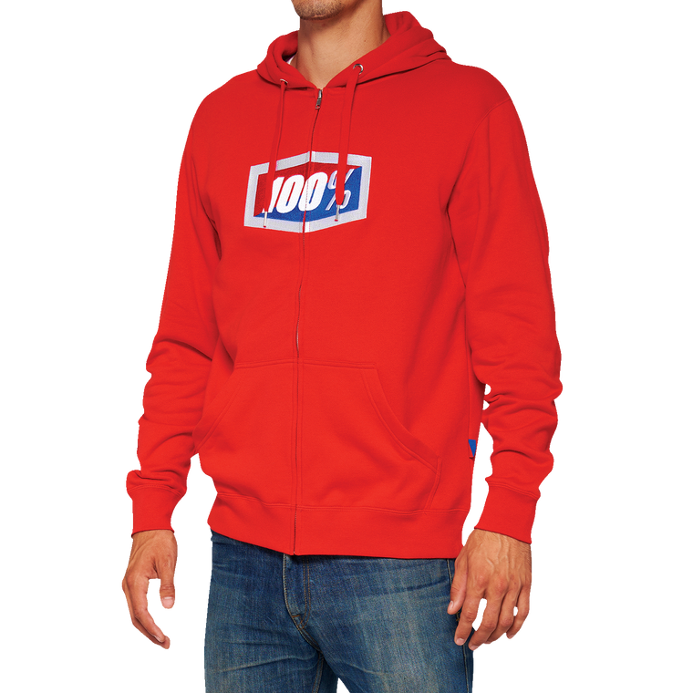 100% - Official Fleece Zip-Up Hoodie - Red - XL - Official Fleece Zip-Up Hoodie - 20032-00018 100% - Official Fleece Zip-Up Hoodie - Red - XL - Official Fleece Zip-Up Hoodie - 20032-00018