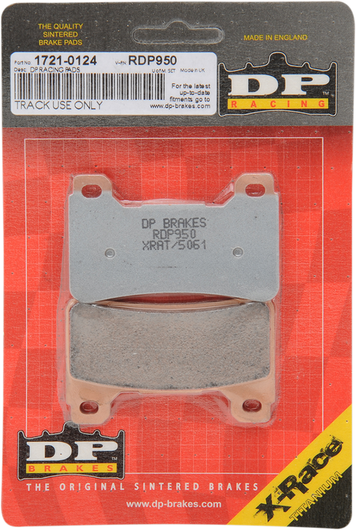 Dp Brakes - RDP Racing Brake Pads - CBR - RDP X-Race Titanium Sintered Brake Pads - RDP950HH Dp Brakes - RDP Racing Brake Pads - CBR - RDP X-Race Titanium Sintered Brake Pads - RDP950HH