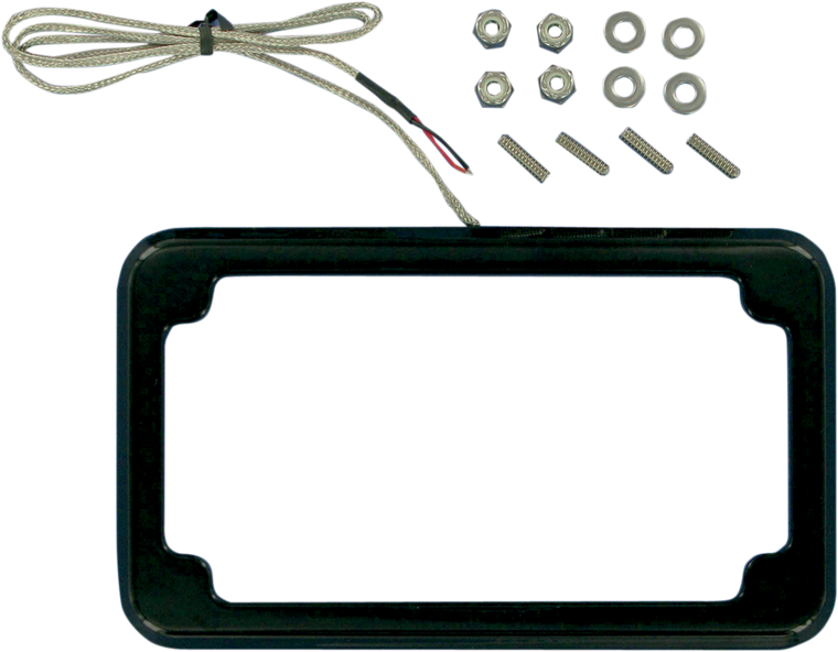 Cycle Visions - Beveled License Plate Frame - Black - with Plate Light - Beveled License Plate with Lights - CV-4616B Cycle Visions - Beveled License Plate Frame - Black - with Plate Light - Beveled License Plate with Lights - CV-4616B