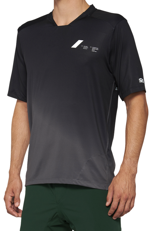 100% - Celium Jersey - Short-Sleeve - Black/Charcoal - Large - Celium Jersey - 40011-00002