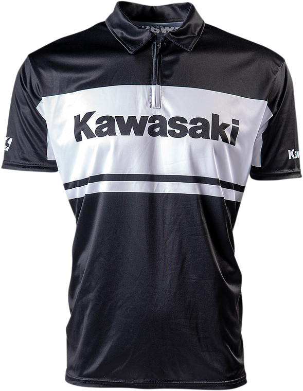 Factory Effex - Kawasaki Team Pit Shirt - Black - Large - Kawasaki Team Pit Shirt - 23-85104