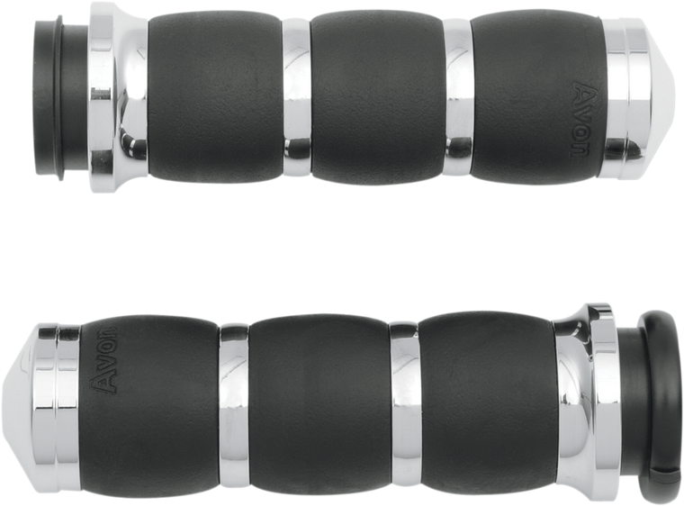 Avon Grips - Grips - Velvet Air - TBW - Chrome - 3-Ring Velvet Air Grips - AIR-93-FLY Avon Grips - Grips - Velvet Air - TBW - Chrome - 3-Ring Velvet Air Grips - AIR-93-FLY