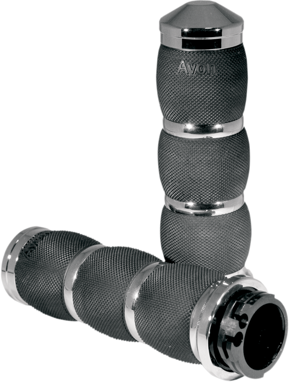 Avon Grips - Grips - Air Cushion - Chrome - 3-Ring Air Cushioned Grips  Standard - AIR-90