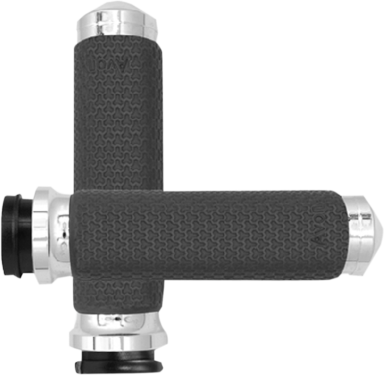 Avon Grips - Grips - Memory Foam - Small - TBW - Chrome - Vibration Dampening Memory Foam Grips - MF-63-CH-FLY
