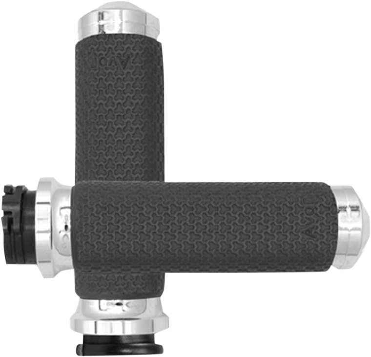 Avon Grips - Grips - Memory Foam - Medium - Chrome - Vibration Dampening Memory Foam Grips - MF-63A-CH