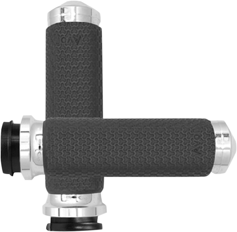 Avon Grips - Grips - Memory Foam - Medium - TBW - Chrome - Vibration Dampening Memory Foam Grips - MF-63A-CH-FLY