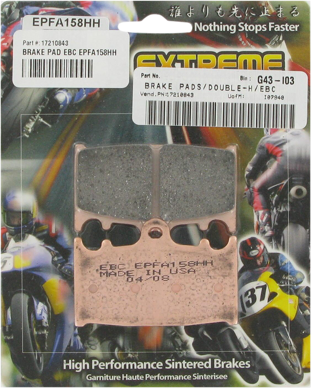 Ebc - Brake Pads - EPFA185HH - Extreme Performance Sintered "EPFA" Brake Pads - EPFA185HH