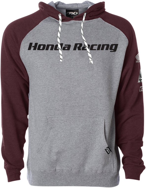 Factory Effex - Honda Racing Hoodie - Gray/Burgundy - Large - Logo Hoodie - 23-88304