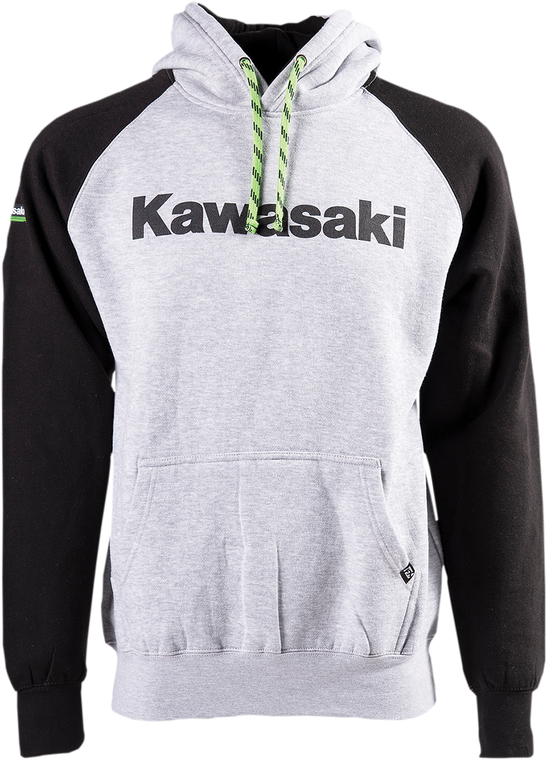 Factory Effex - Kawasaki Hoodie - Black/Heather - Large - Logo Hoodie - 23-88104