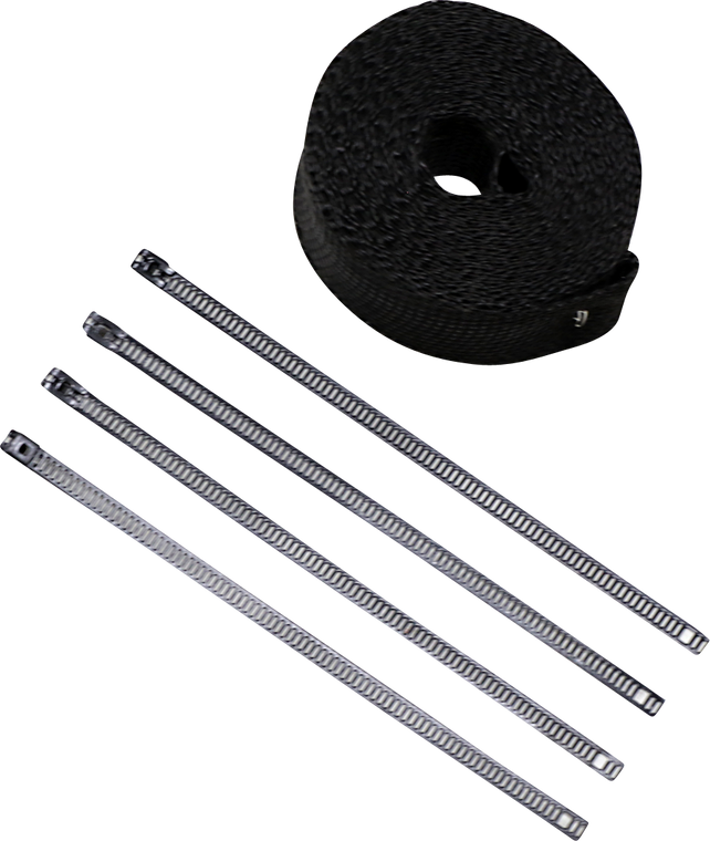 Cycle Performance Prod. - Exhaust Wrap Kit - Metallic Black - 2x25 - Lava Rock Exhaust Wrap Kit - CPP/9242