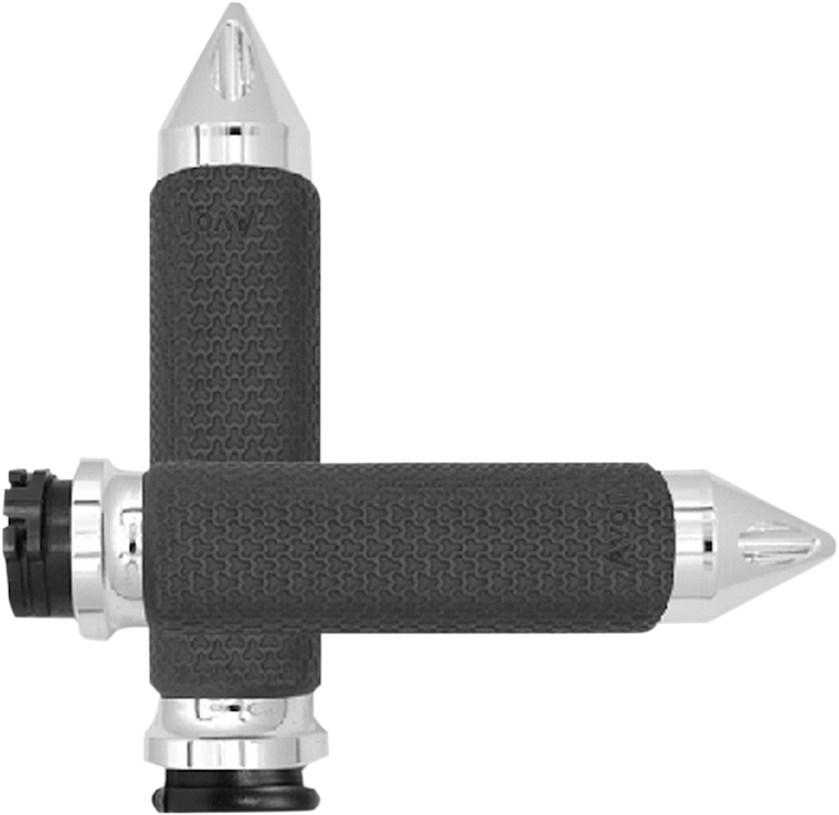 Avon Grips - Grips - Memory Foam - Small - Spike - Chrome - Vibration Dampening Memory Foam Grips - MF-63-CH-SPK