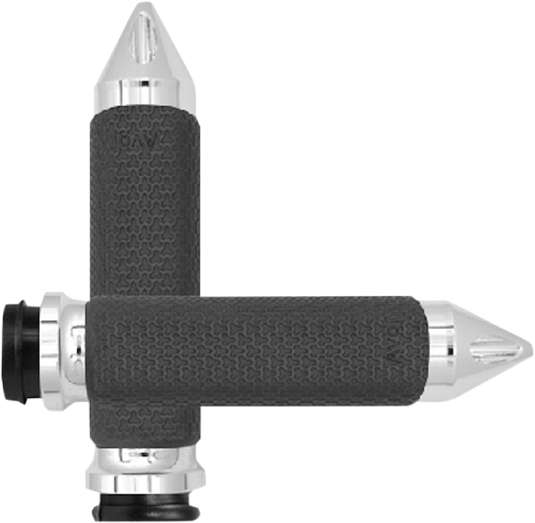 Avon Grips - Grips - Memory Foam - Small - Spike - TBW - Chrome - Vibration Dampening Memory Foam Grips - MF-63-CH-FLY-SP