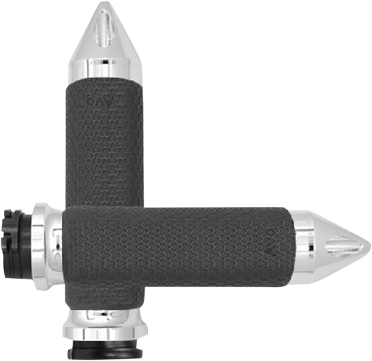 Avon Grips - Grips - Memory Foam - Medium - Spike - Chrome - Vibration Dampening Memory Foam Grips - MF-63A-CH-SPK