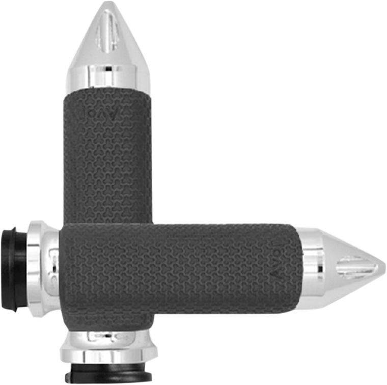 Avon Grips - Grips - Memory Foam - Large - Spike - TBW - Chrome - Vibration Dampening Memory Foam Grips - MF-63B-CH-FL-SP
