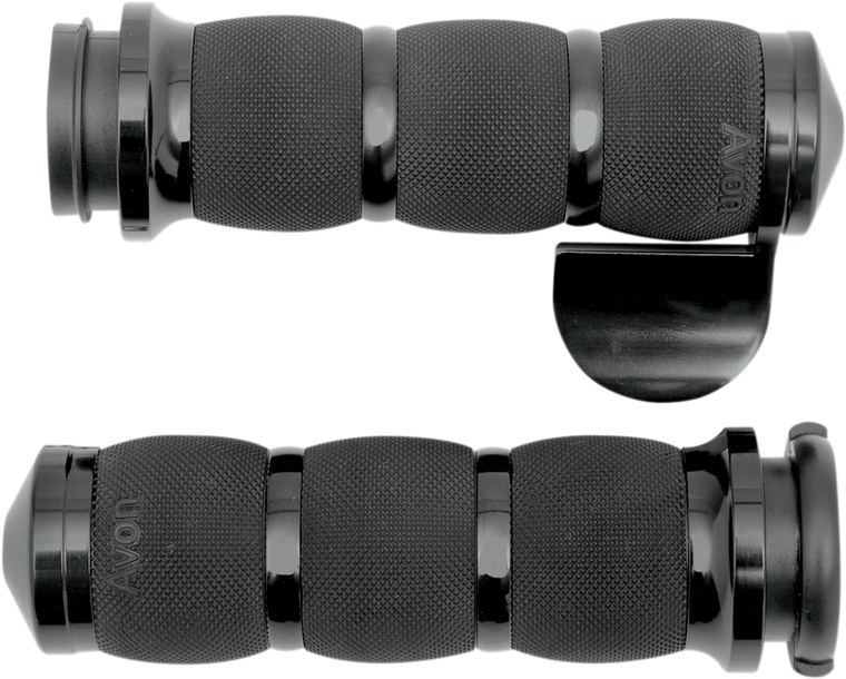 Avon Grips - Grips - Air Cushion - TBW - Throttle Boss - Anodized - 3-Ring Air Cushioned Grips  with Throttle Boss - AIR-90-AN-B-FL