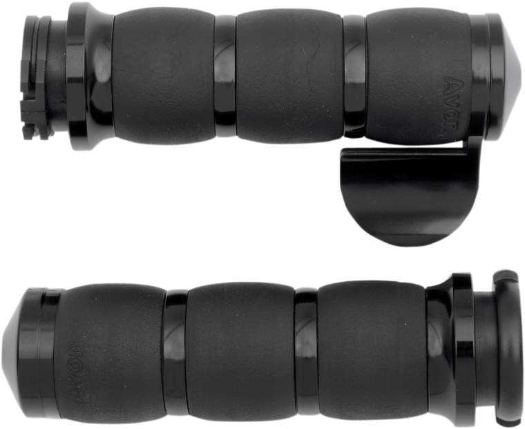 Avon Grips - Grips - Velvet Air - Throttle Boss - Black - 3-Ring Velvet Air Grips - AIR-96-BOSS Avon Grips - Grips - Velvet Air - Throttle Boss - Black - 3-Ring Velvet Air Grips - AIR-96-BOSS