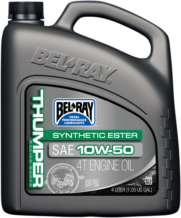 Bel-ray - Thumper Synthetic Oil - 10W-50 - 4L - Thumper Racing Synthetic Ester 4T Engine Oil - 99550-B4LW