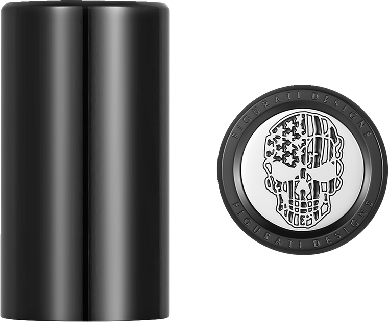 Figurati Designs - Docking Hardware Covers - American Flag Skull - Contrast Cut - Black - Docking Covers - FD27-DC-2545-BK