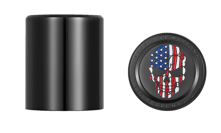 Figurati Designs - Docking Hardware Covers - Red/White/Blue American Flag Skull - Black - Docking Covers - FD25-DC-2730-BK Figurati Designs - Docking Hardware Covers - Red/White/Blue American Flag Skull - Black - Docking Covers - FD25-DC-2730-BK