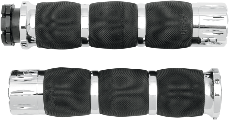 Avon Grips - Grips - Rival - Air Cushioned - Chrome - Rival Air Cushioned Grips - MT-AIR-90-CH-RI