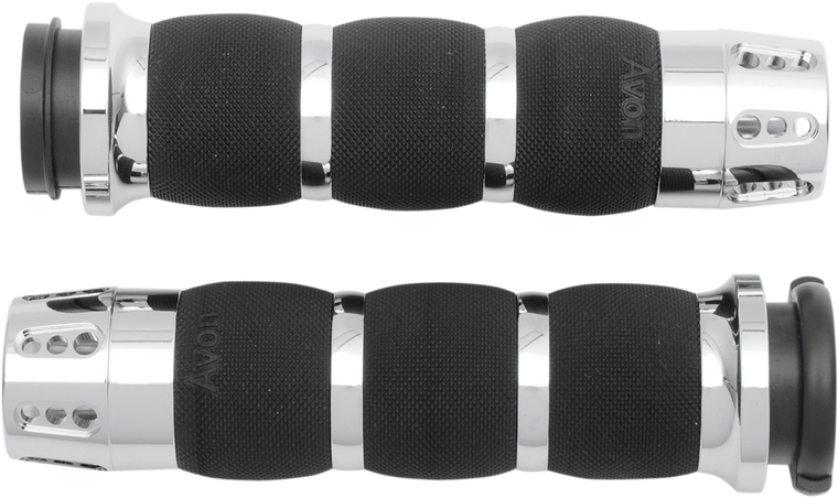 Avon Grips - Grips - Gatlin - Air Cushioned - TBW - Chrome - Gatlin Air Cushioned Grips - AIR-90-FLY-GAT