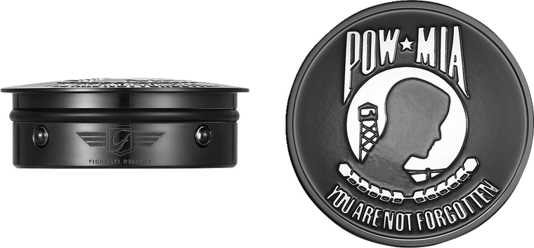 Figurati Designs - Swing Arm Covers - POW MIA - Custom - Black - Swing Arm Covers - FD55-POW-BLK