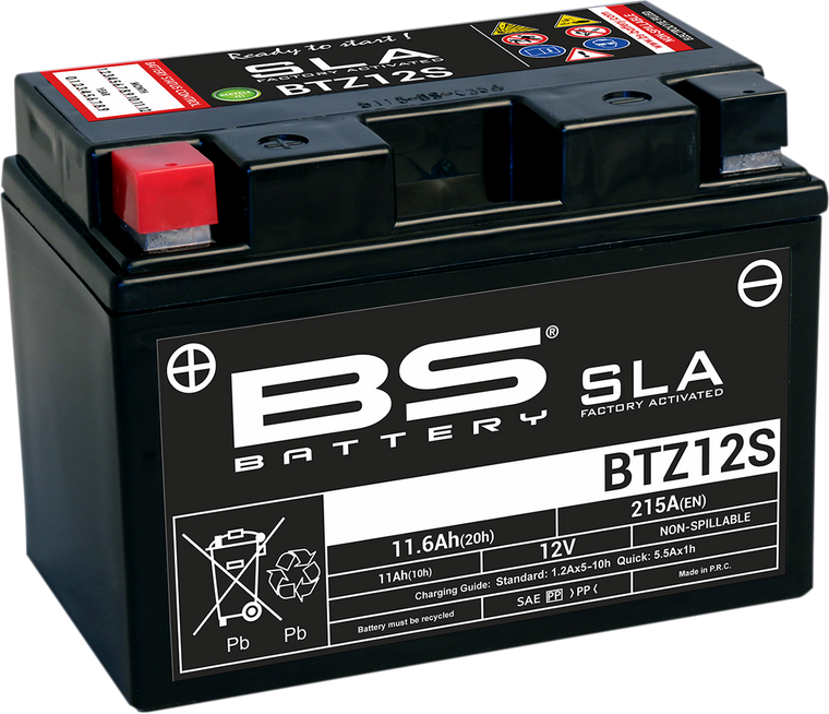 Bs Battery - Battery - BTZ12S (YTZ) - SLA Factory- Activated AGM Maintenance-Free Battery - 300637-1