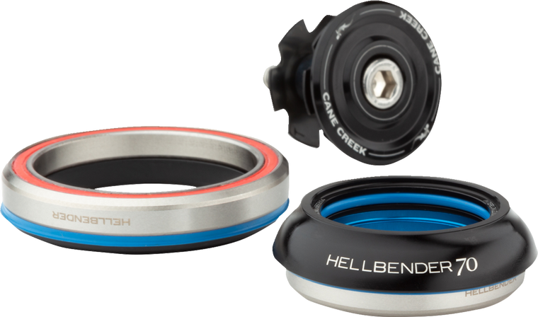 Cane Creek Cycling Components - Hellbender 70 Headset - Complete - IS42/28.6/H9 - IS52/40 - Black - Hellbender 70 Complete Headset - BAA1189K