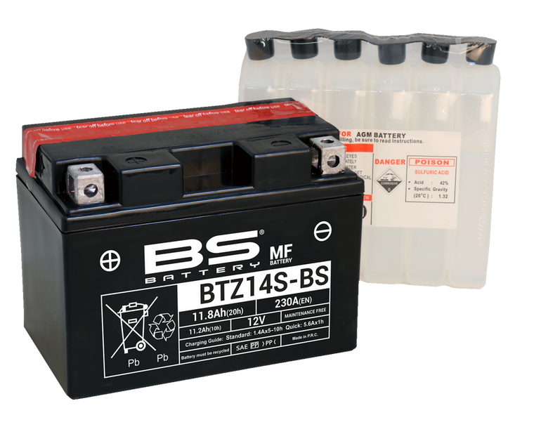 Bs Battery - Battery - BTZ14S-BS (YTZ) - Maintenance-Free Battery - 300698