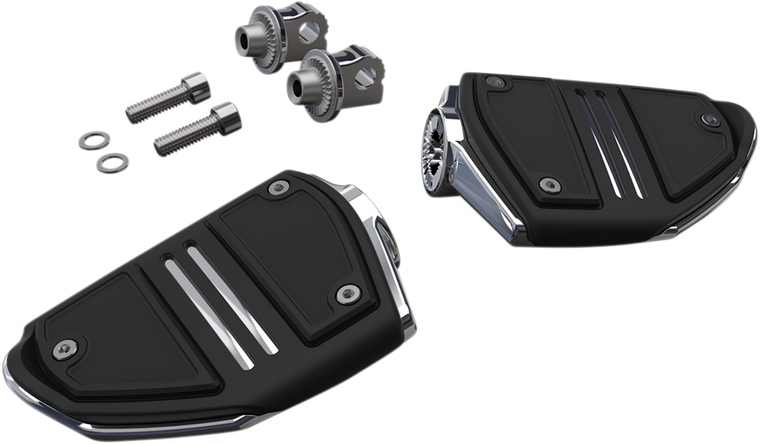 Ciro - Twin Rail Footpeg - With Mount - Chrome - Twin Rail Footrests - 61405