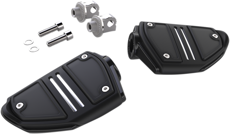 Ciro - Twin Rail Footpeg - With Mount - Black - Twin Rail Footrests - 61425