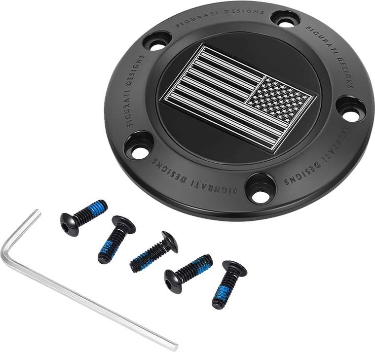 Figurati Designs - Timing Cover - 5 Hole - American - Contrast Cut - Black - Timing Cover - FD26R-TC-5H-BLK