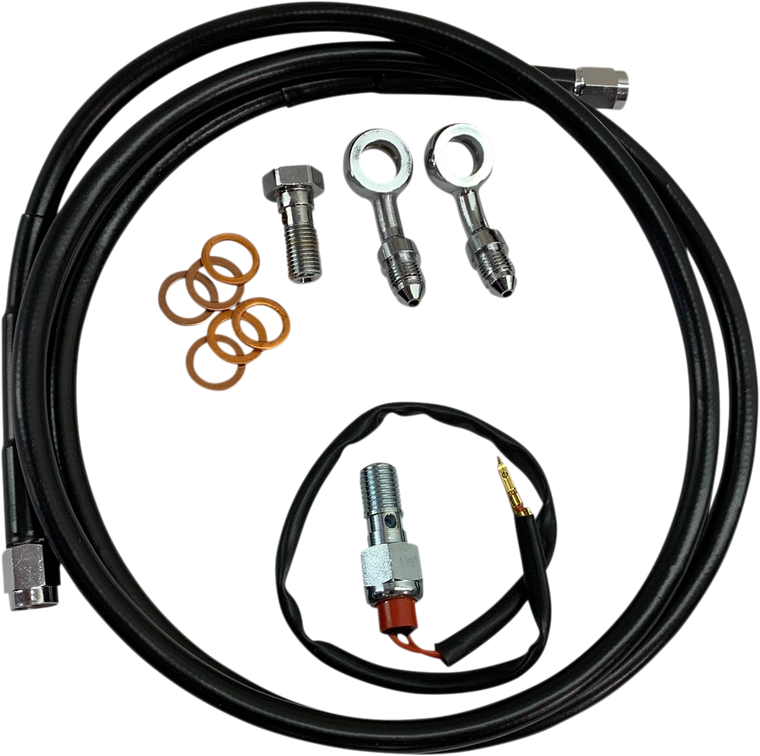 Hawg Halters - Brake Line - Softail - '18+ - Forward Control - Extended Rear Brake Line Installation Kit - BHK-040-B