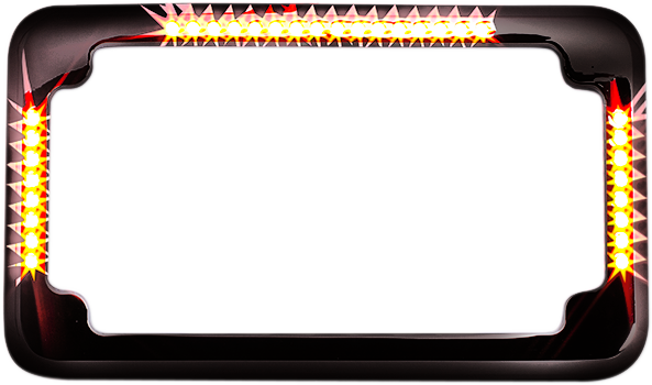 Cycle Visions - License Plate Frame - Flat - Black - Slick Signals Flat License Plate Frame - CV-4620B