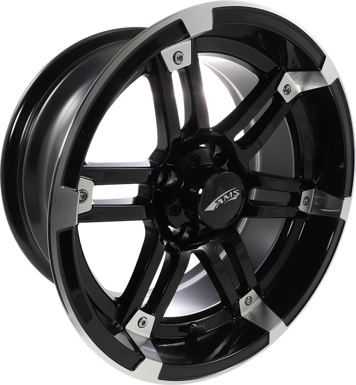 Ams - Wheel - Roll'n 104 - Rear - Machined Black - 14x7 - 4/4 - 3+4 - Rolln 104 Wheel - 0230-0760