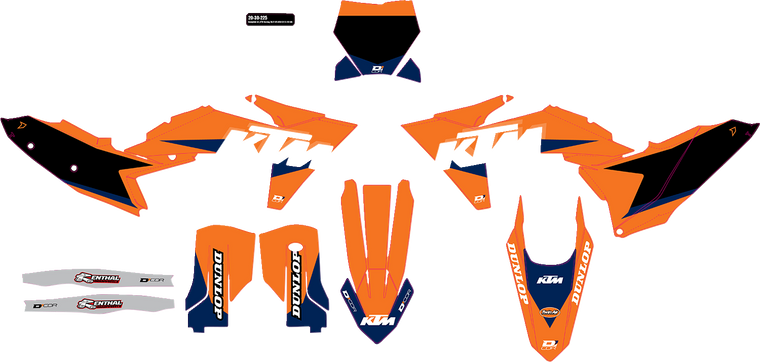 D'cor Visuals - Graphic Kit - Black - KTM Racing - Complete Graphics Kit  KTM Racing - 20-30-225