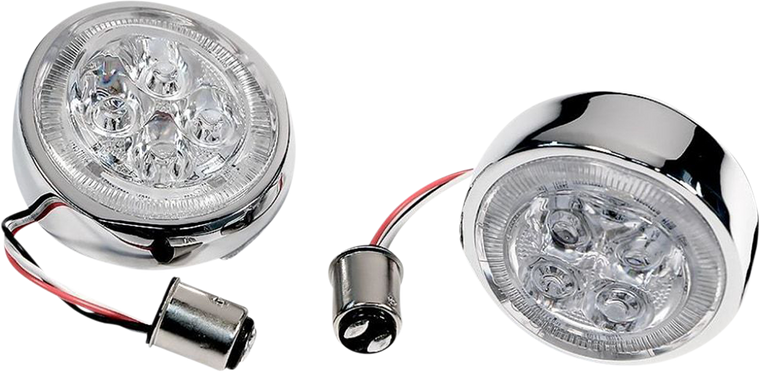Ciro - Rear Signal Light Inserts - Chrome - Red Lens - Fang Signal Light Inserts  Rear - 45401